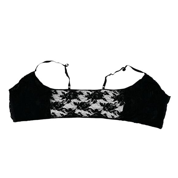 KIMCHI BLUE Black Lace Gothic Bra Crop Top Size Med-Large Womens Whimsygoth - Picture 1 of 8